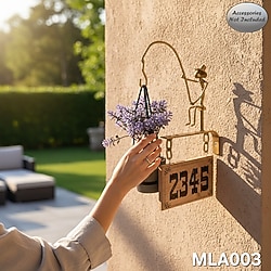 Balıkçı Metal Duvar Askısı Ve Adres Tabelası - Fener Askılığı - Rustik Kapı Numarası Dekoru - MLA003