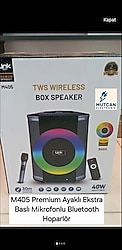 M405 Premium Ayaklı Mikrofonlu 40W Bluetooth Hoparlör