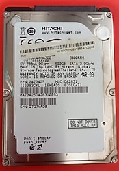 HITACHI 500 GB 2.5” SATA Laptop Hard Disk (Sağlık 90 , Sorunsuz, İkinci El)