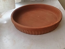 Toprak güveç fırın tepsisi sırsız 31cm çap yük.5 cm Yuvarlak Et Tava