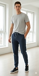 LCW Antrasit Beli Lastikli Eşofman Altı