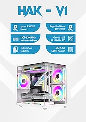 HAK-V1 | Ryzen 5 5600X 32GB RAM RX5700XT 512GB NVMe SSD Oyun Bilgisayarı