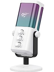 Havit GK65 Rgb Profesyonel Yayıncı Mikrofonu 192KHZ 24BIT Hi-Fi Dahili Ses Kartlı Mikrofon