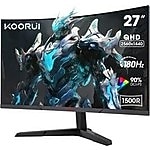 Koorui 27'' 27E6QCA Curved 180Hz Gaming 2k Monitör Siyah 1ms