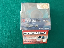 VERBATİM 21MİN 185MB 8CM 5 ADET 1991'Lİ TSE-HYB'Lİ MESUT BİLGİSAYARDA