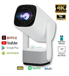 Lensun New 14 Android Bataryalı Projeksiyon | 4K UHD | Wi-Fi | Bluetooth (SIFIR)