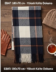 Ekoseli Çizgili Şal Modeli