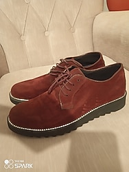 Bordo Süet Erkek Klasik Ayakkabı