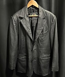 Vintage Siyah Deri Blazer – Zamansız Şıklık! All Weather Natural Leather Collection hakiki deri.