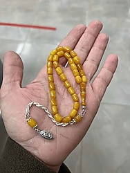 Gümüş Püsküllü Sıkma Kehribar