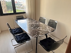 90x180 gerçek mermer masa