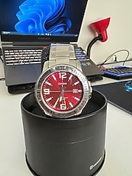 Orijinal sifir jelatinli Casio MTP-VDO1D-4BVUDF bordo/ kırmızı