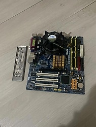 Gigbayte ddr2 775pin anakart + E7300 işlemci + 4gb ram + cpu fan