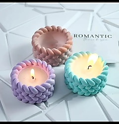 Örgülü Mumluk Ve Kokulu Mum 2'li Set