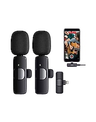 2 mikrofonlu iphone lightningli yaka mikrofonu