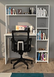 Kitaplıklı kütüphaneli Çalışma Masası