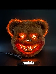 Kahverengi Işıklı Peluş Ayı Maskesi