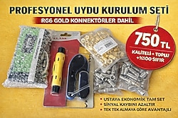 Profesyonel Uydu Kurulum Seti | RG6 Gold Konnektör + Aparatlar