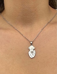 Anne çocuk detaylı Çelik kolye