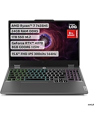 Lenovo LOQ 15ARP9 AMD Ryzen 7 7435HS 24GB RAM 1TB SSD RTX4070 Freedos 15.6” FHD 144Hz 83JC00F6TR