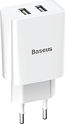 Sıfır Baseus Speed Mini Dual Seyahat Şarjı 10.5W-Beyaz CCFS-R02