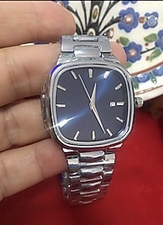 Cartier model markasız Gece mavisi harika erkek kol saati...