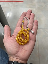 Gümüş Püsküllü Sıkma Kehribar