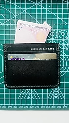 El Yapımı Deri Kartlık Siyah