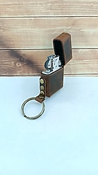 --sıfır-- Hakiki deri Anahtarlıklı Benzinli Çakmak