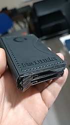 -sıfır ürün- hakiki deri çift mekanizmalı RFİD güvenlikli mekanizmalı kartlık