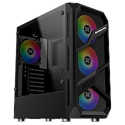 Xigmatek EN40221 LAMIYA MESH Odin 750W Temper Camlı 4*12cm RGB Fan + Kumanda Mid-Tower Gaming Oyuncu Kasası