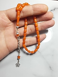 Küçük Boy Sıkma Kehribar Tesbih