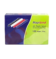 Sıfır Mapibind Plastik Helezon Spiral 16Mm Kırmızı 100Lü 201 16 03