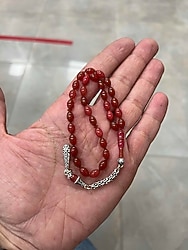 Gümüş Püsküllü Sıkma Kehribar