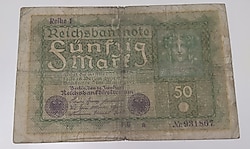 1919 Alman 50 Mark para