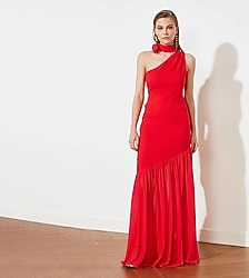 Trendyol Milla nar çiçeği yaka detaylı abiye