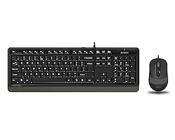 Sıfır A4 Tech F1010 Siyah-Gri Kablolu Klavye Mouse Seti