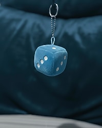 MAVİ PELUŞ ZAR ANAHTARLIK