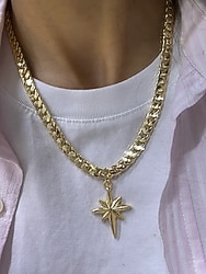 Kadın gold renk çelik kolye kuzey yıldızı uç