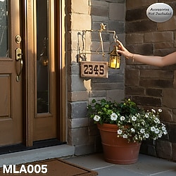 Dengede Duran Adam Duvar Askısı Ve Adres Tabelası - Fener Askılığı - Rustik Dış Mekan Dekoru Altın Rengi