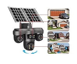 ES5604 4G Çift Panel Güneş Enerjili Güvenlik Kamerası | 8MP | AOV Sürekli Kayıt (SIFIR)