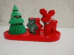 Taş tozundan dekoratif yılbaşı seti.