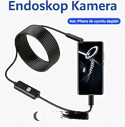 #Endoskop #Kamera - Ayarlanabilir Yumuşak Tel, 7mm Lens, Android ve Type-C USB Uyumlu  Ürün Açıklaması:  Dar, ulaşılması