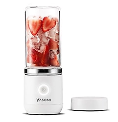 Yasomi - Kablosuz Şarjlı Cam Smoothie El Blenderi (Beyaz)