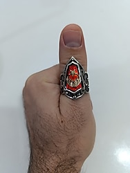 Sıfır Ürün Gümüş Yüzük Ay Yıldız Başparmak Zihgir Diriliş