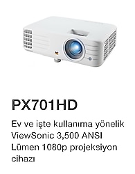 Viewsonic px701hd 1080p 3500 ansilümenLamba ömrü 7 saat kulanılmış