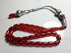 Gümüş Kazazlı Bilekboy Ateş kehribar tesbih