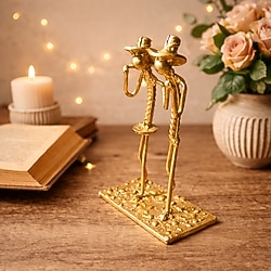 Kovboy Dans Eden Çift Metal Figür - Romantik Hediye - Western Dekor - Mf007