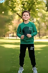 Basketball Yazı Desenli Erkek Çocuk Eşofman Takım