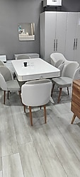 sıfır ürün %100 MDF 6 kişilik salon mutfak yemek masası